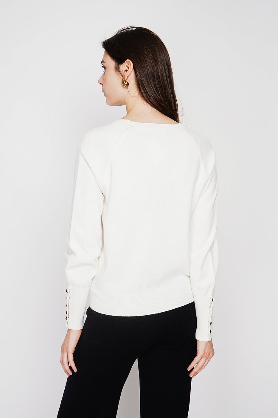 Pull Col V Oversize – Naturel – Femme