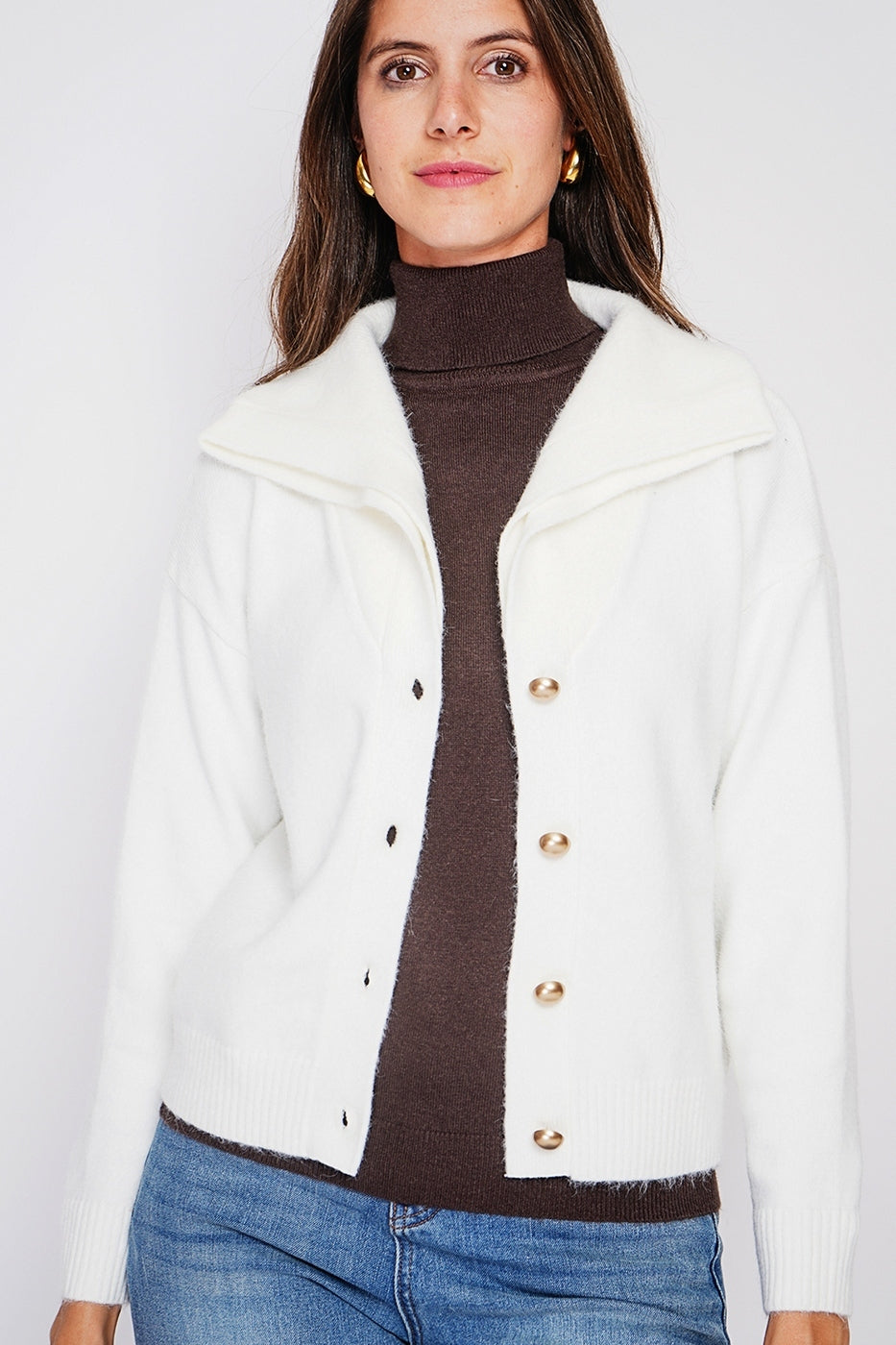 Cardigan - Naturale - Donna