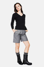 Pull Col V – Noir – Femme