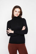 Pull Col Roulé – Noir – Femme