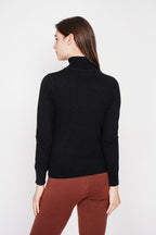 Pull Col Roulé – Noir – Femme