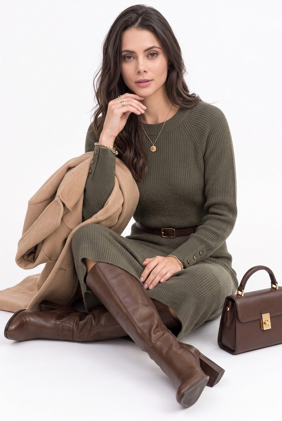 Women's dresses - Khaki