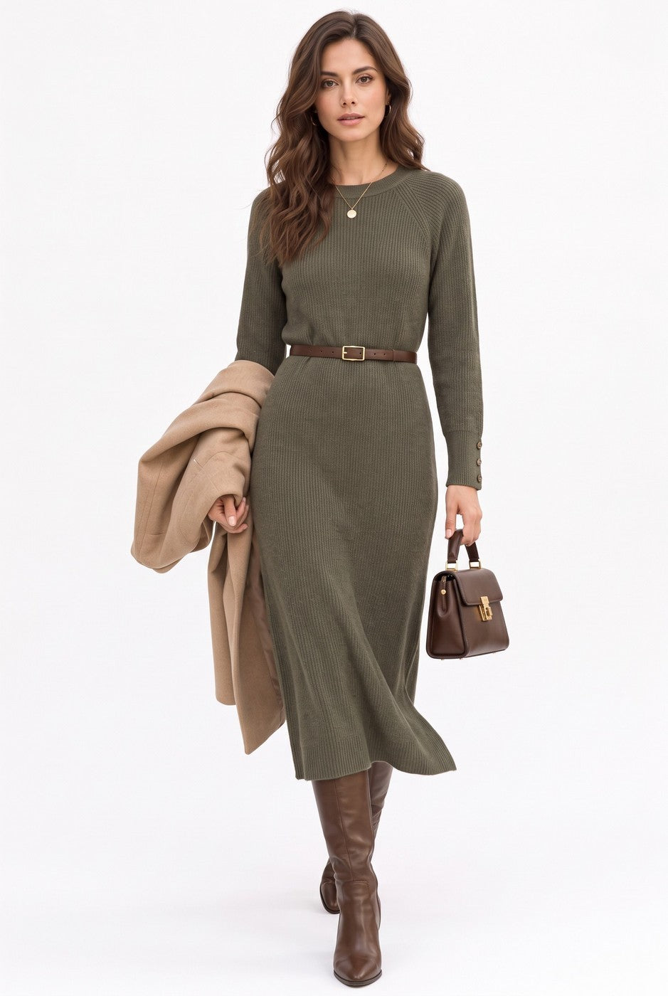 Women's dresses - Khaki