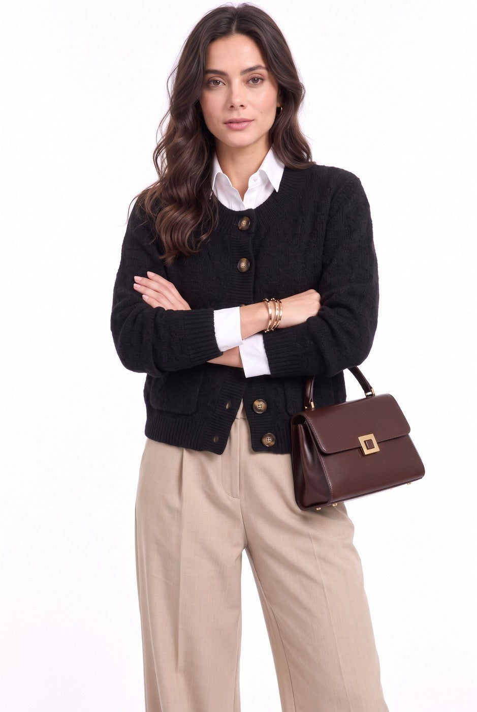 Veste Courte Teddy – Noir – Femme