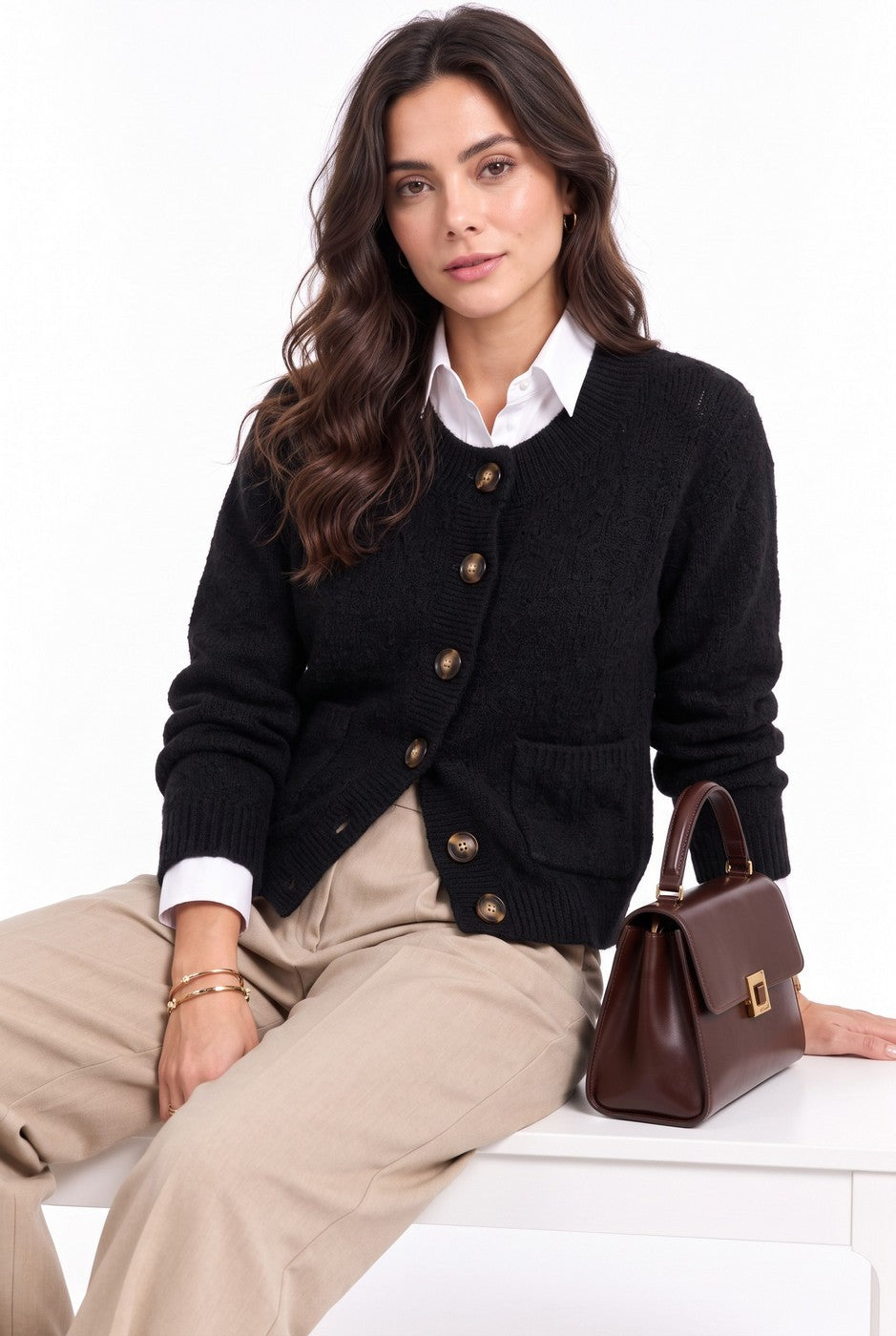 Veste Courte Teddy – Noir – Femme