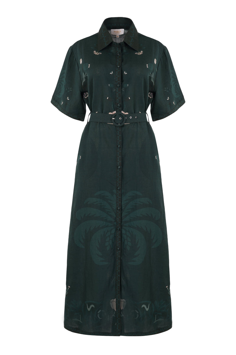 Robe Chiara - Khaki Palm Tree