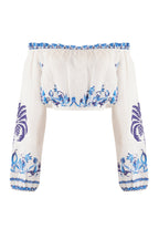 Rosa Top - Blue Palm Tree
