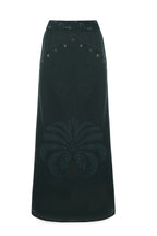 Val Skirt - Khaki Palm Tree