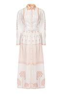 Robe Carmela - Ivory Palm Tree