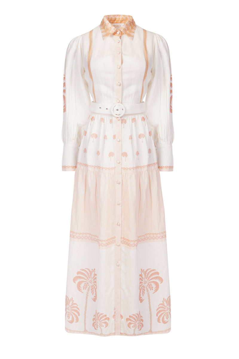 Robe Carmela - Ivory Palm Tree