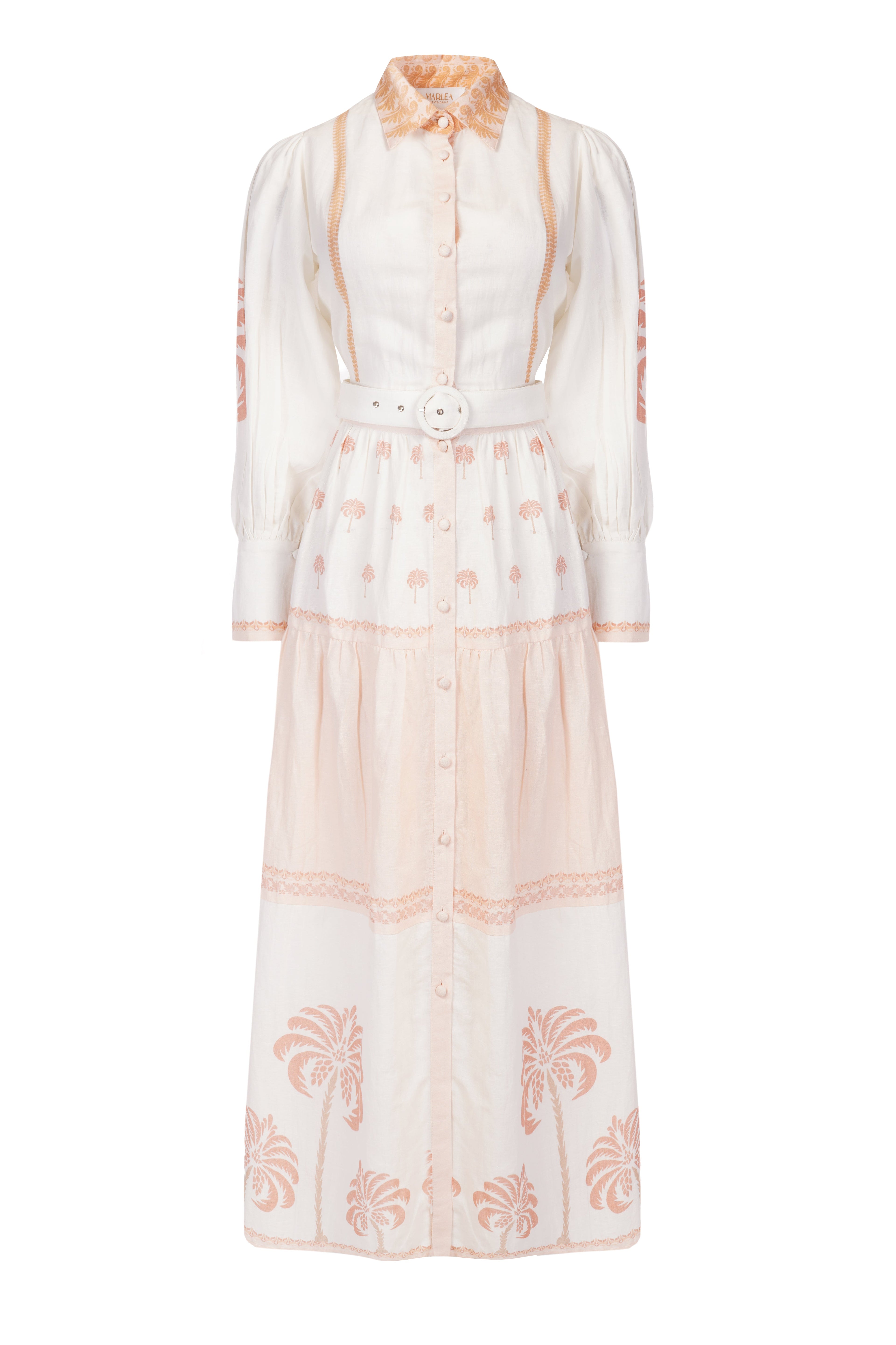 Vestido Carmela - Ivory Palm Tree