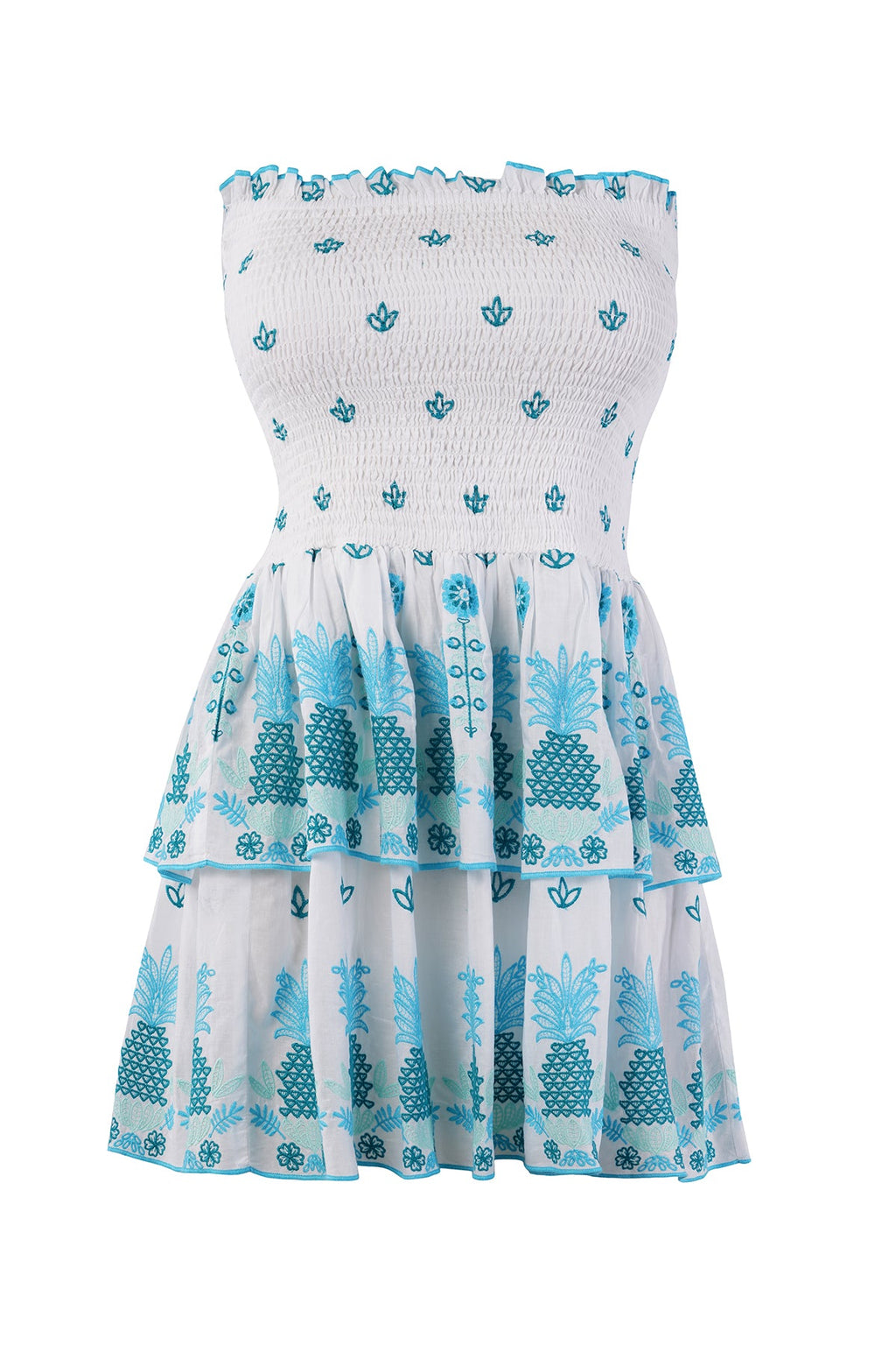 Ines Dress - Aqua Pineapple