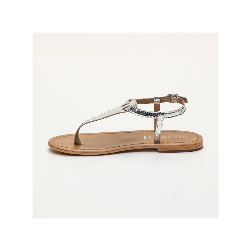 Calank - Animal Print Pedernera Sandals - Silver