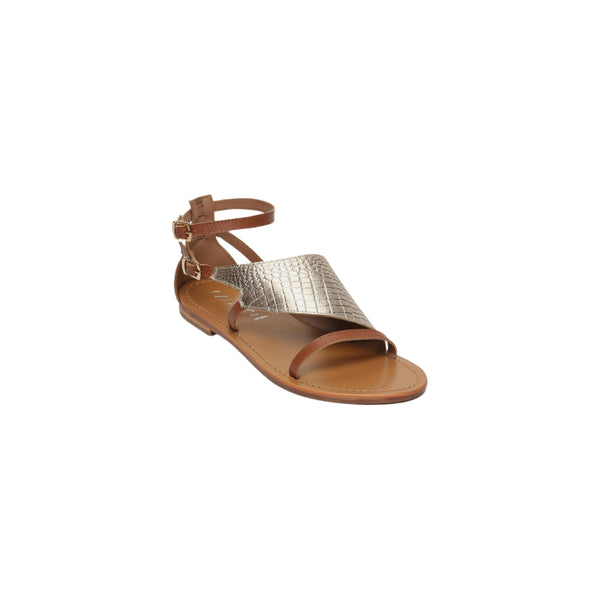 Sandalias con estampado animal - Botafogo - Dorado