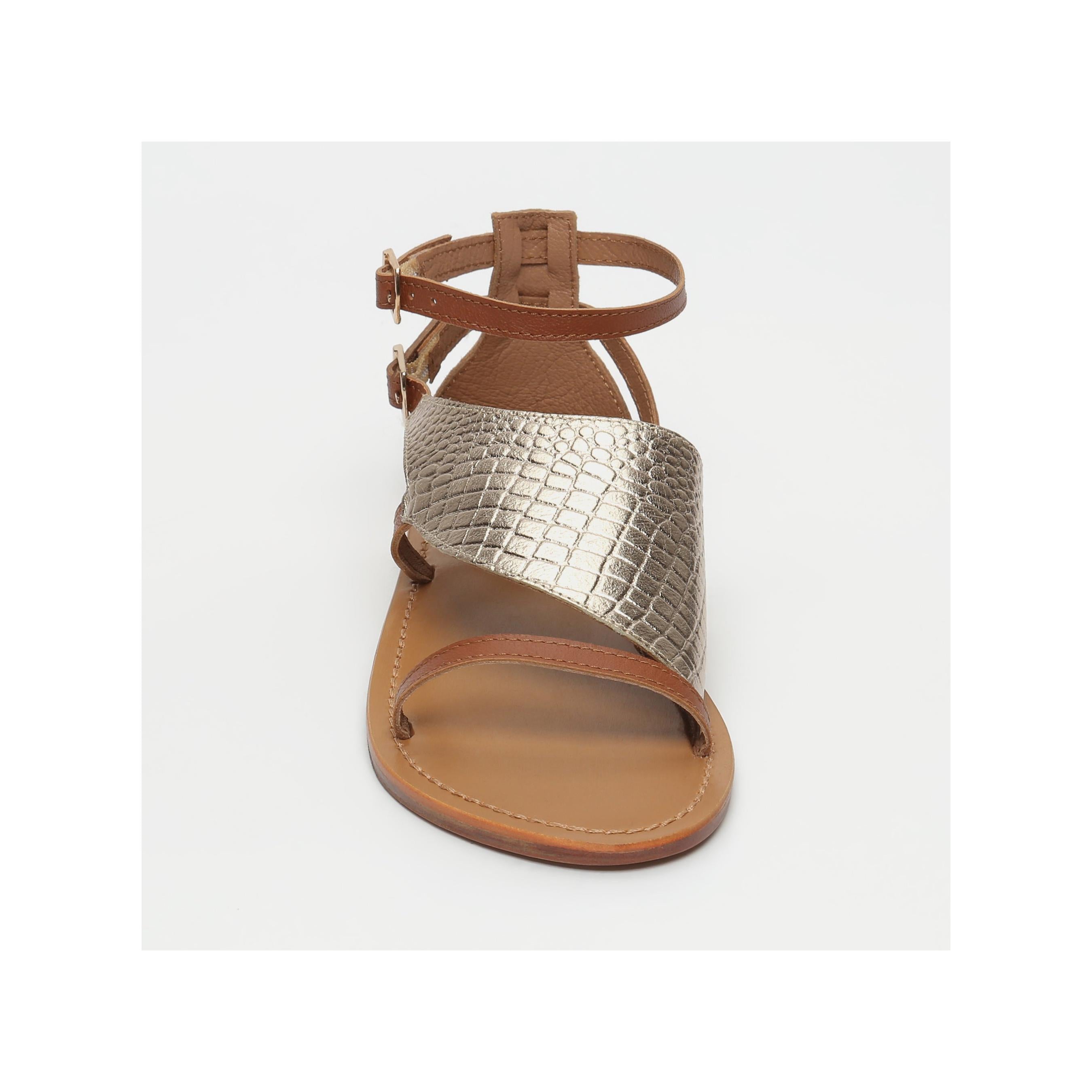 Animal Print Sandals - Botafogo - Gold