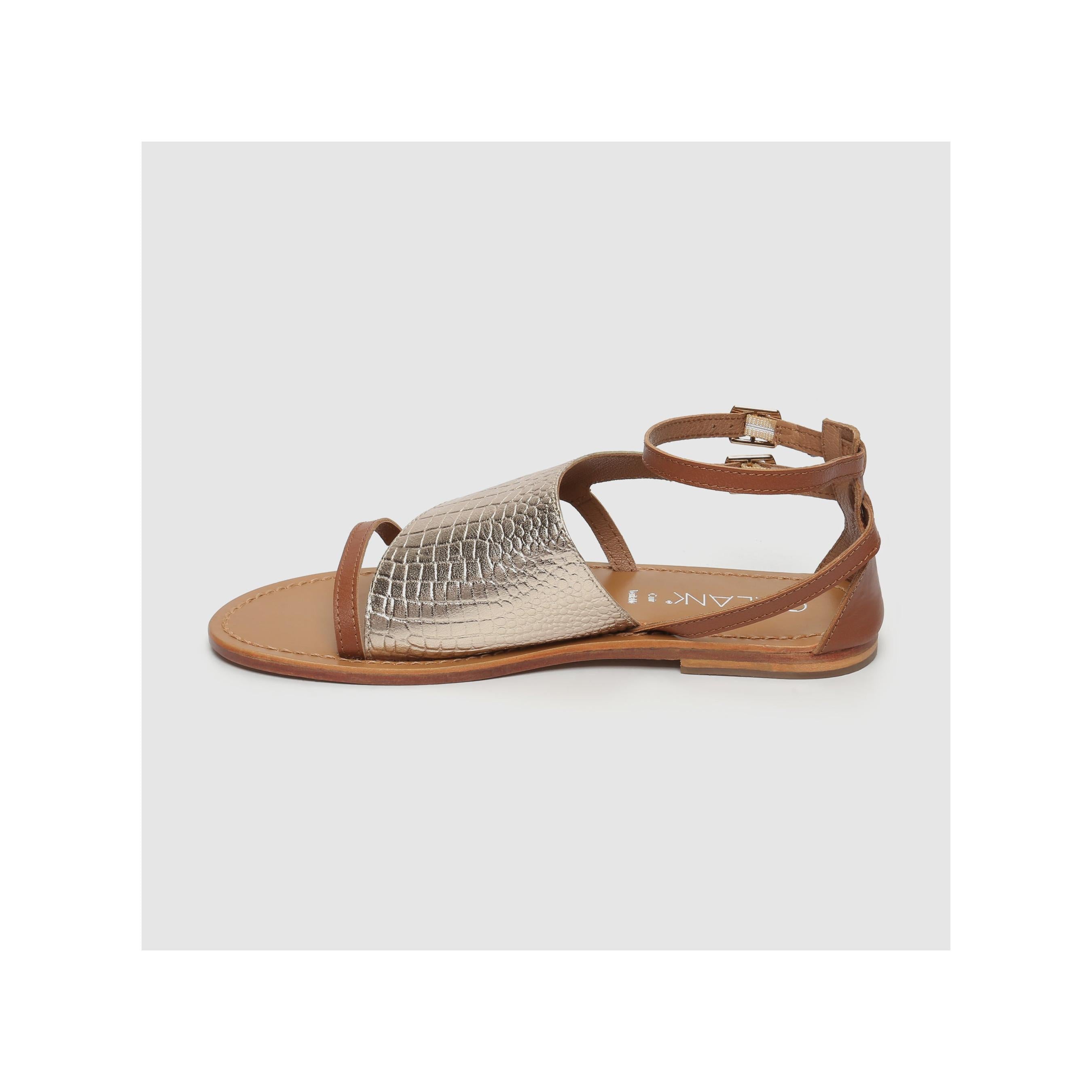 Animal Print Sandals - Botafogo - Gold