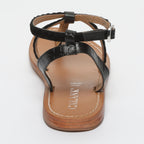Calank - Lebai Toe-Post Sandals - Black Croco