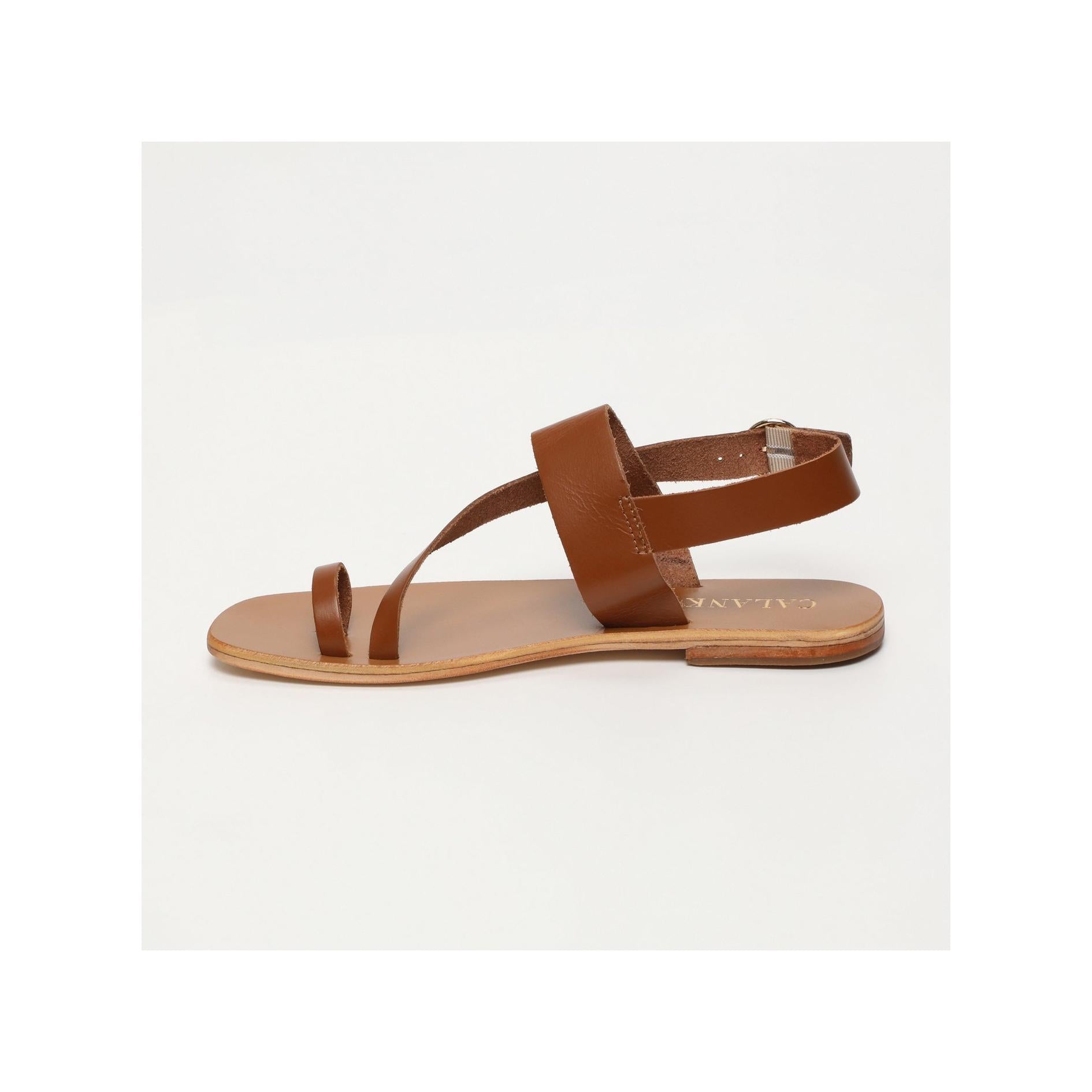 Calank - Gabriella Toe-Post Sandals - Brown