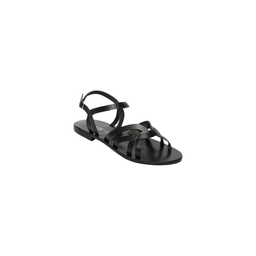 Animal Print Sandals - Quinn - Black