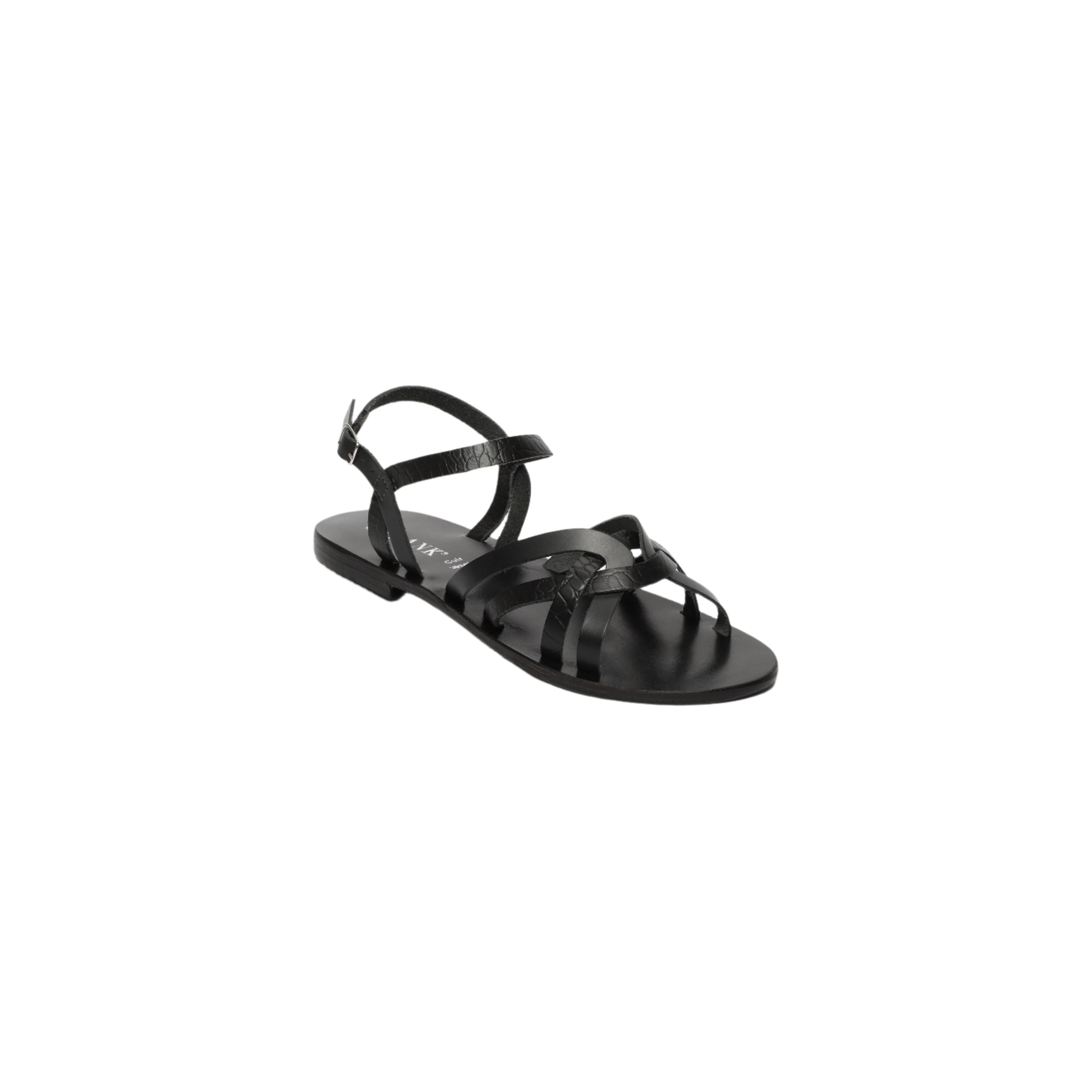 Animal Print Sandals - Quinn - Black