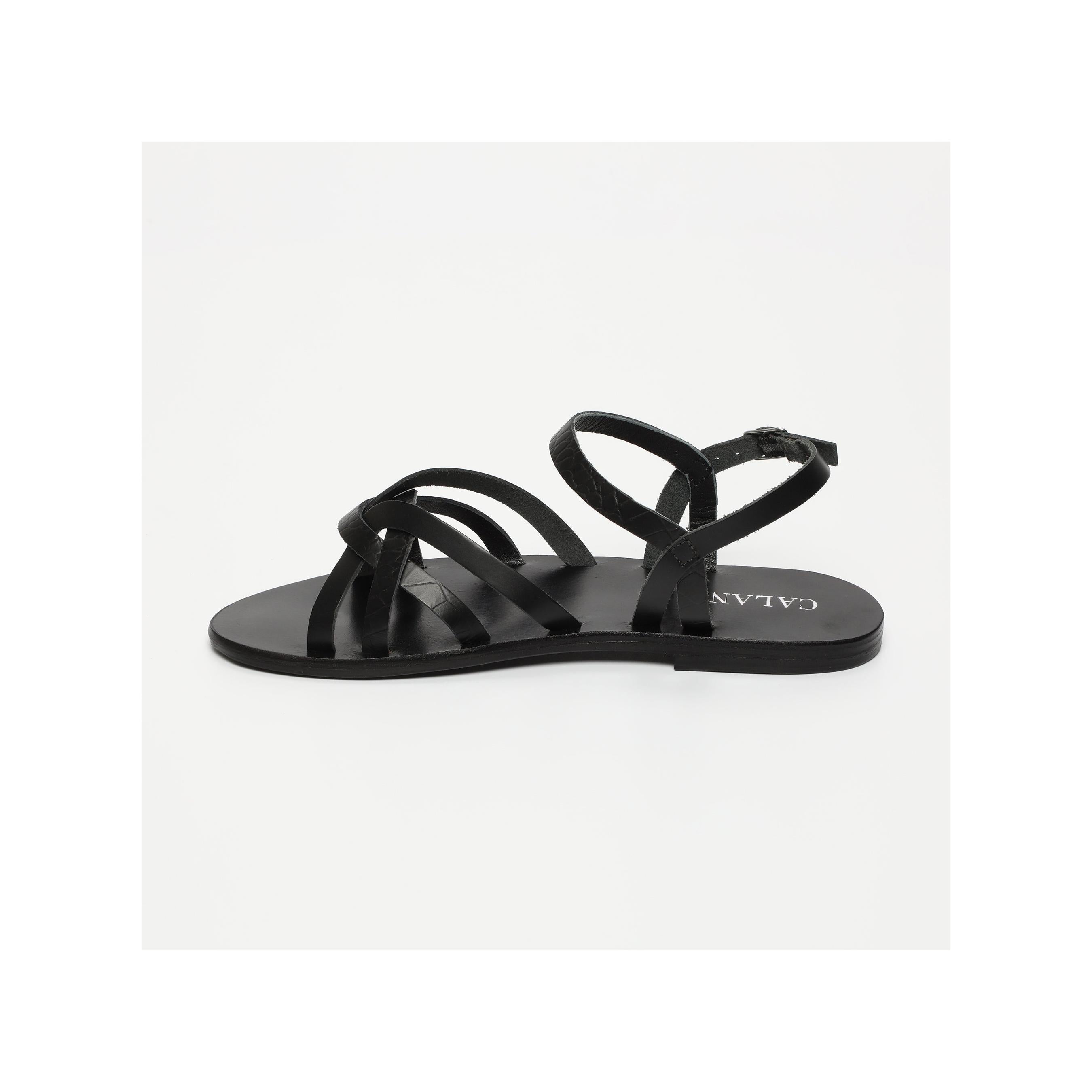Animal Print Sandals - Quinn - Black