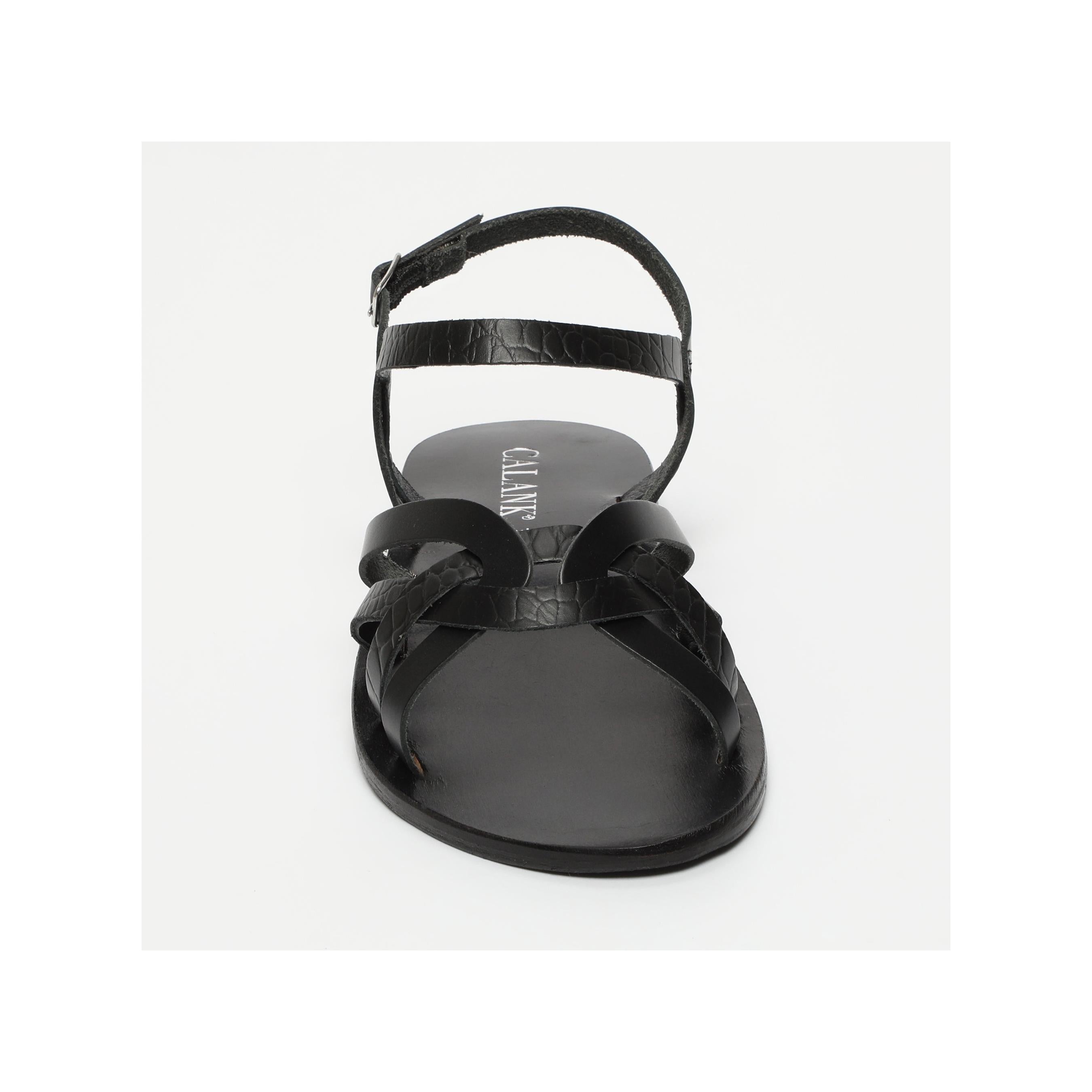 Animal Print Sandals - Quinn - Black