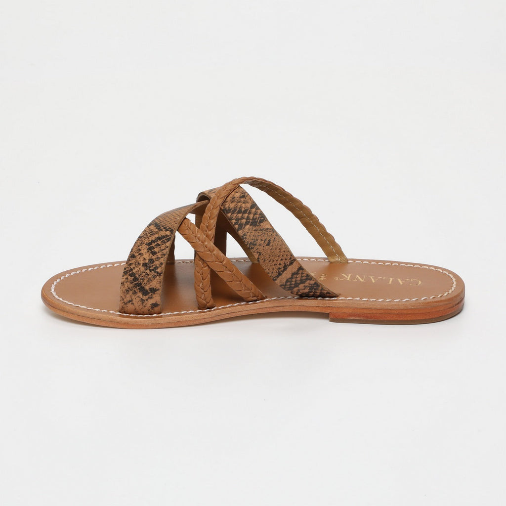 Calank - Kineks Mules - Light Tan / Snake