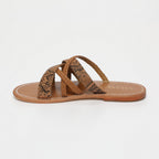 Calank - Kineks Mules - Light Tan / Snake