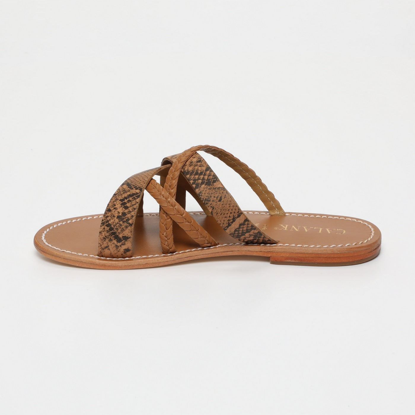 Calank - Kineks Mules - Light Tan / Snake
