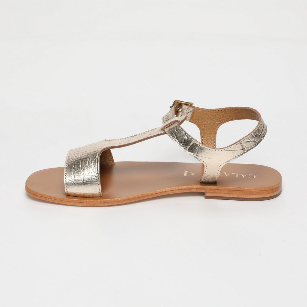 Calank - Farnoush Essential Sandals - Lt Gold Croco