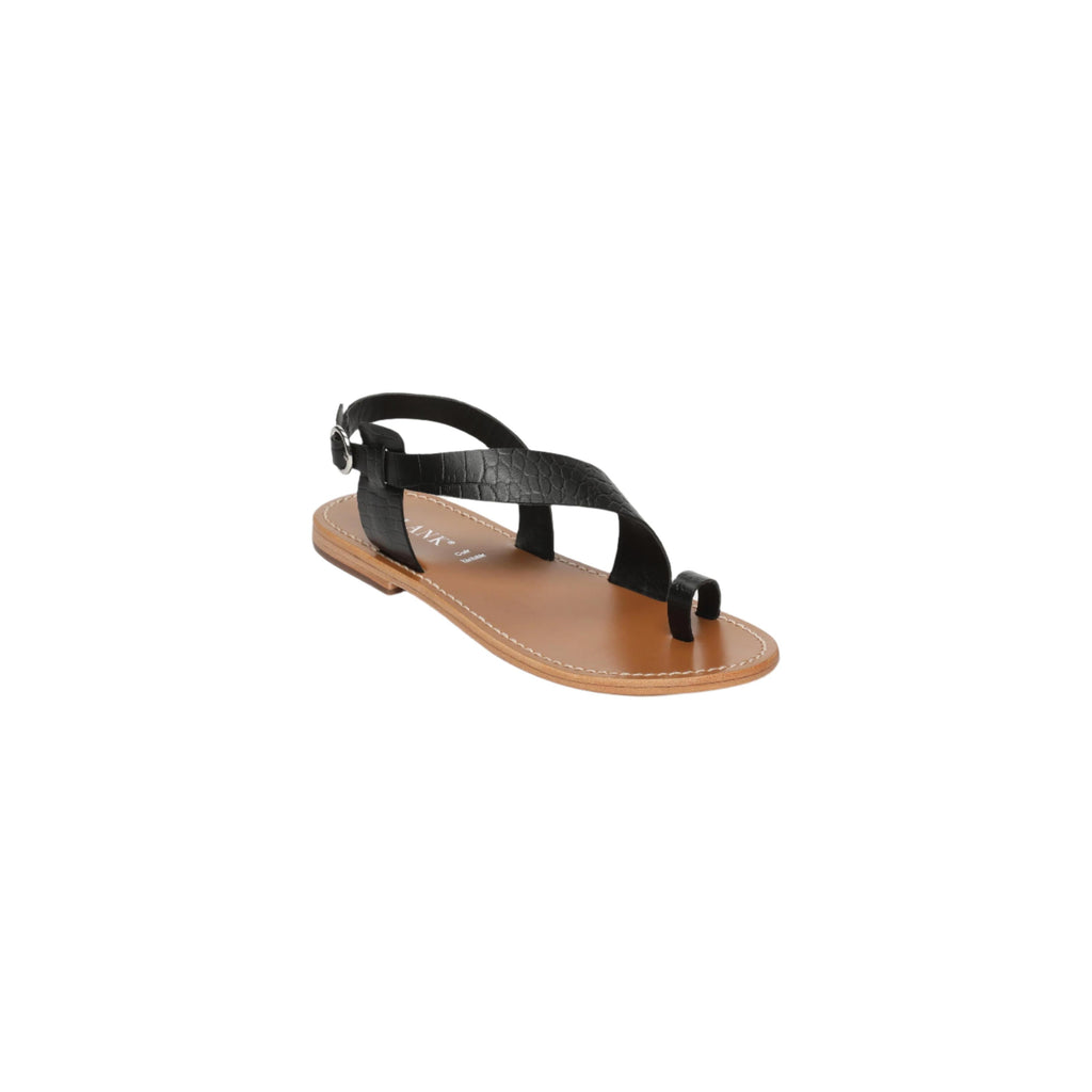 Calank - Farshid Toe-Post Sandals - Black Croco