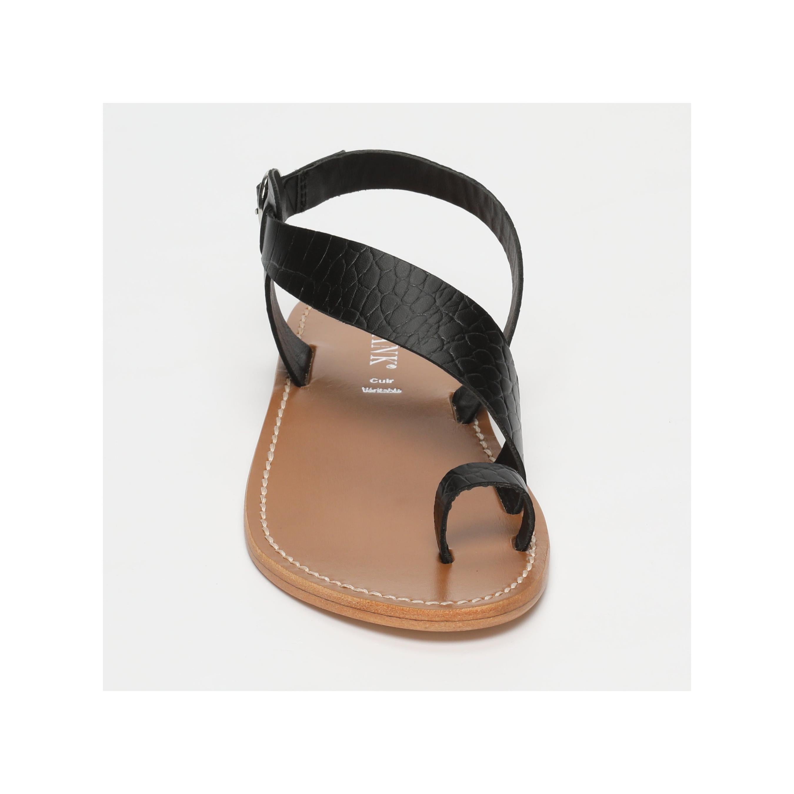 Calank - Farshid Toe-Post Sandals - Black Croco
