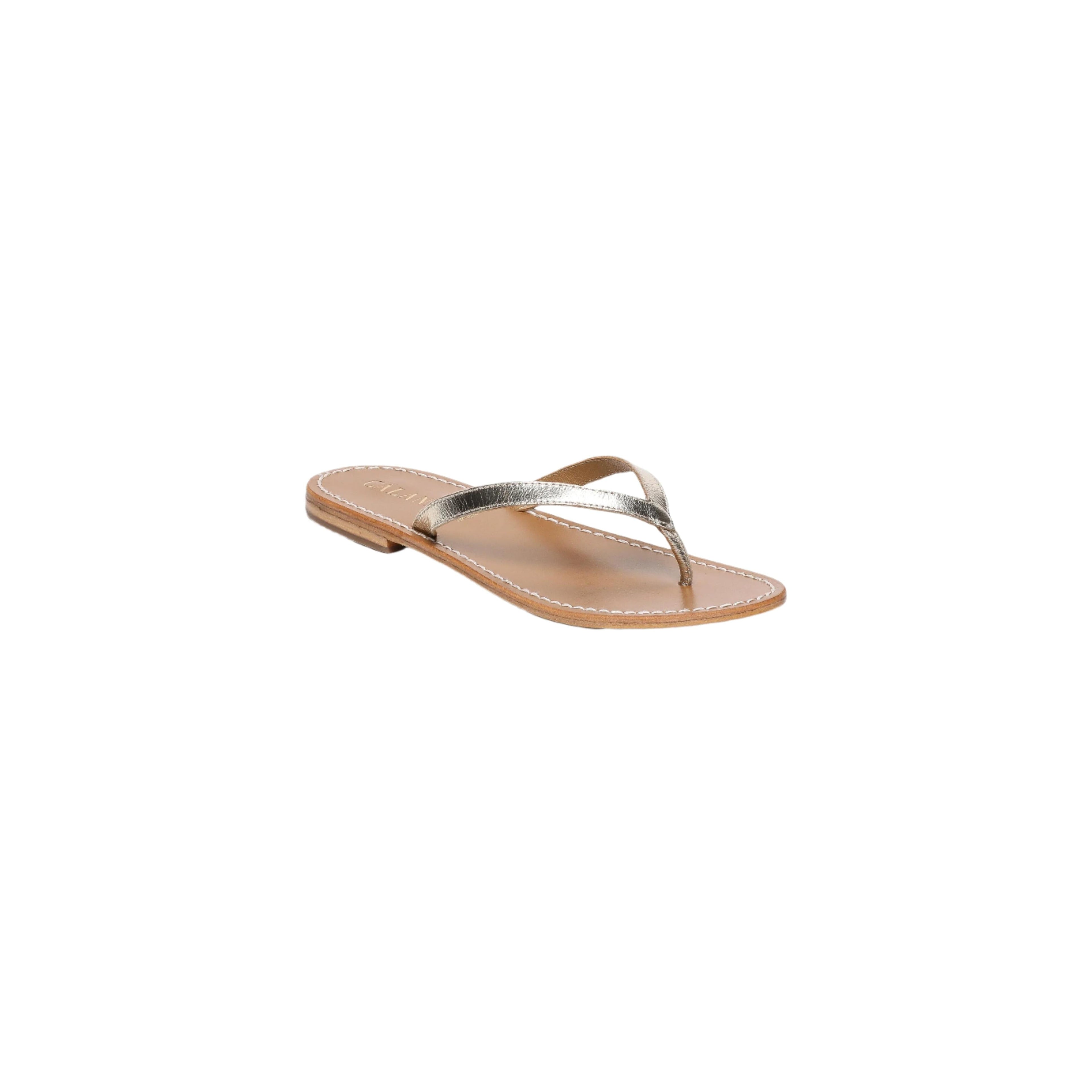 Calank - Yapeyu Toe-Post Mules - Gold