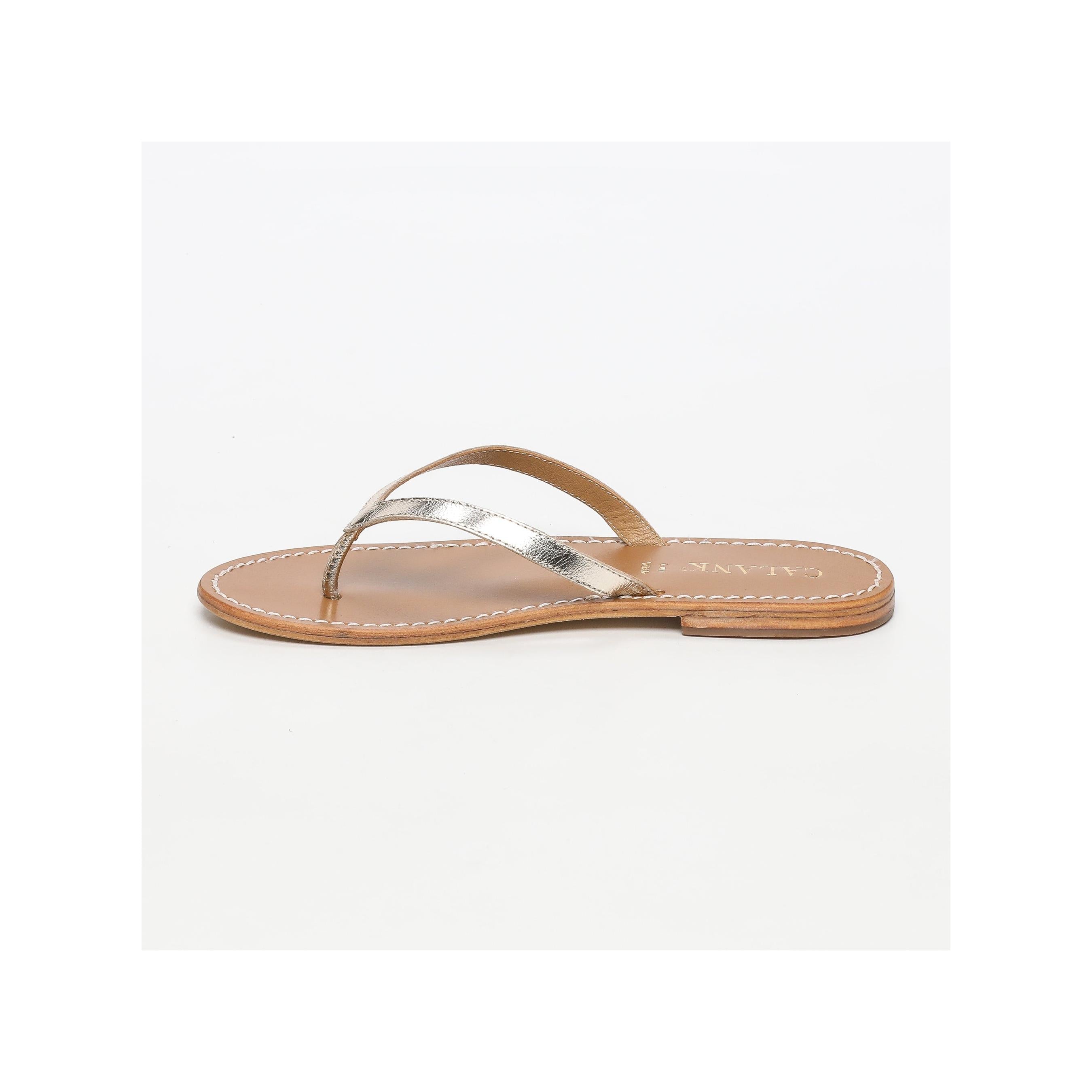 Calank - Yapeyu Toe-Post Mules - Gold