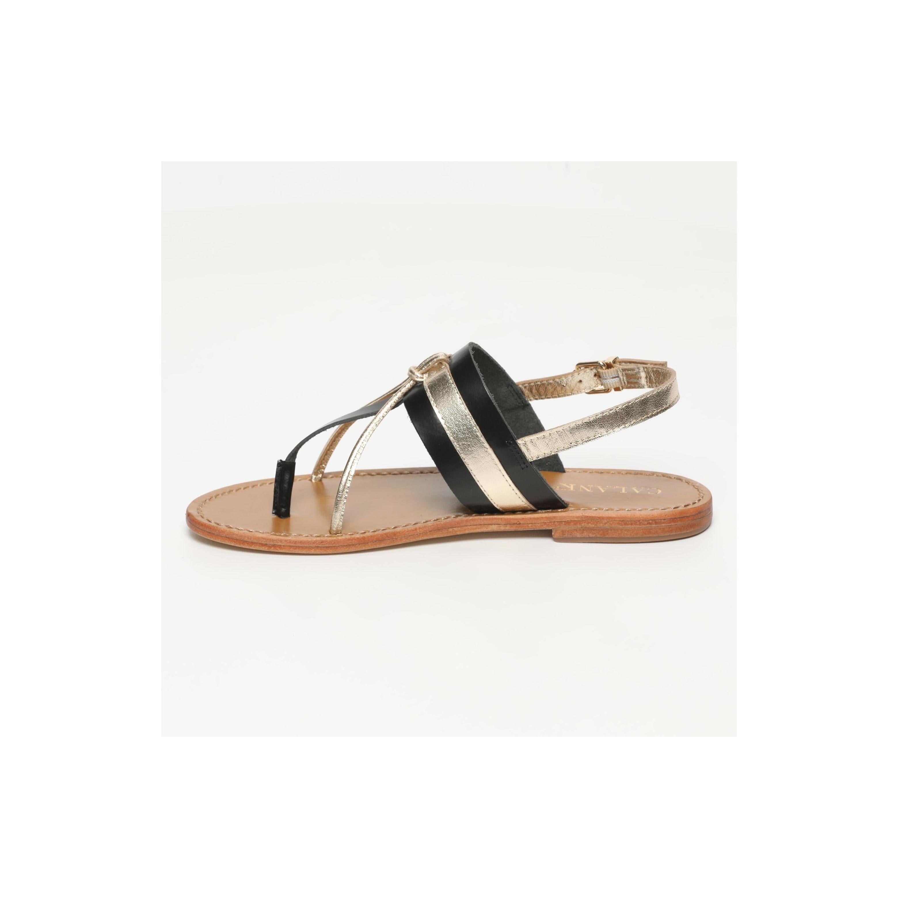 Jacalla Sandals - Black/Gold