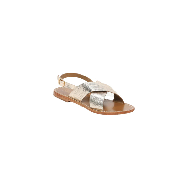Sandalias Funes - Light Gold Croco