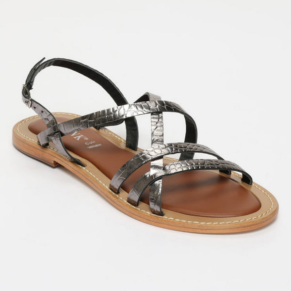 Sandalias Diva - Croco Estaño
