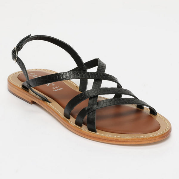 Sandalias Diva - Croco Negro
