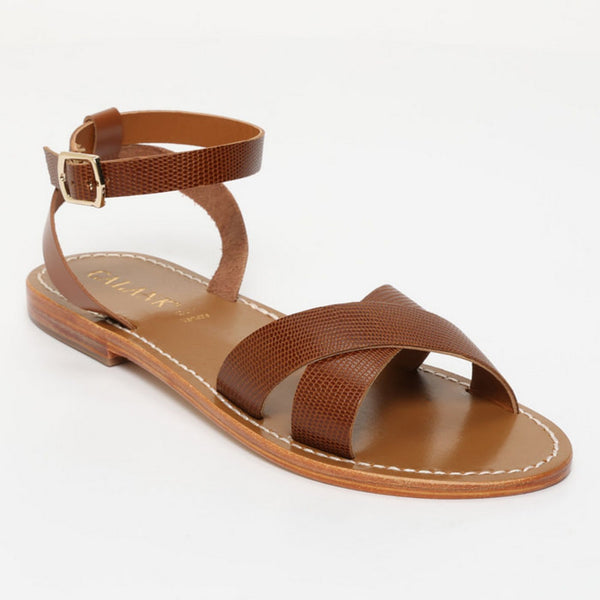 Sandalias Mansi - Marrón Lagarto Camel