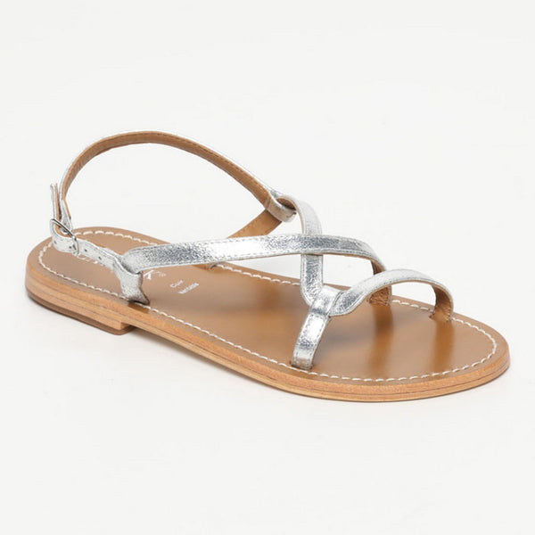 Sandalias Aadyasha - Plateado Craquelado