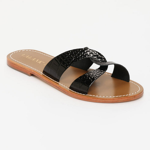 Sandalias Ruby - Negro charol croco