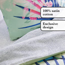 Paradiso - Parure Housse De Couette + Taie(s) D'Oreiller En Satin De Coton - Multi Vert Paradiso