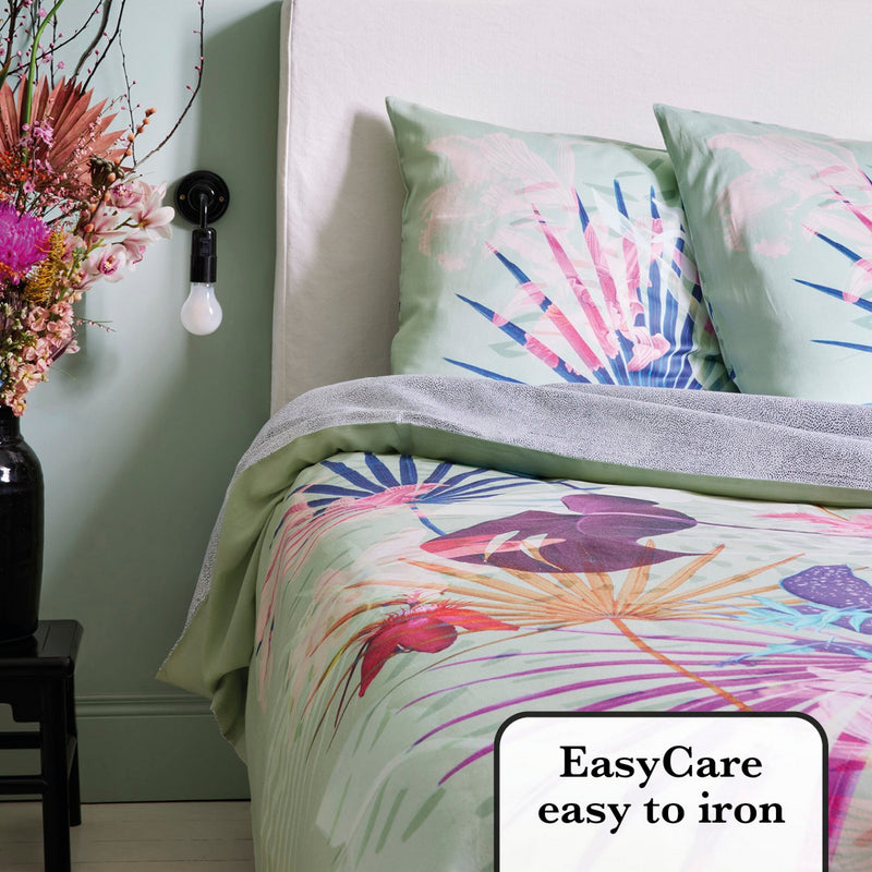 Paradiso - Parure Housse De Couette + Taie(s) D'Oreiller En Satin De Coton - Multi Vert Paradiso