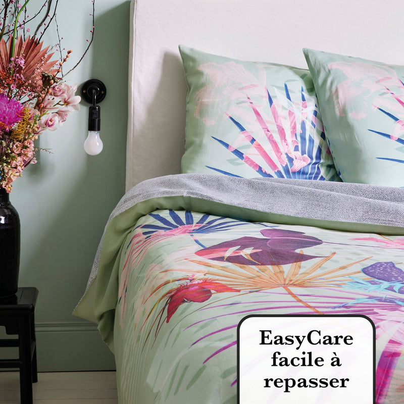 Paradiso - Parure Housse De Couette + Taie(s) D'Oreiller En Satin De Coton - Multi Vert Paradiso