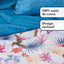 Paradiso - Parure Housse De Couette + Taie(s) D'Oreiller En Percale Coton - Multi Petrol Paradiso