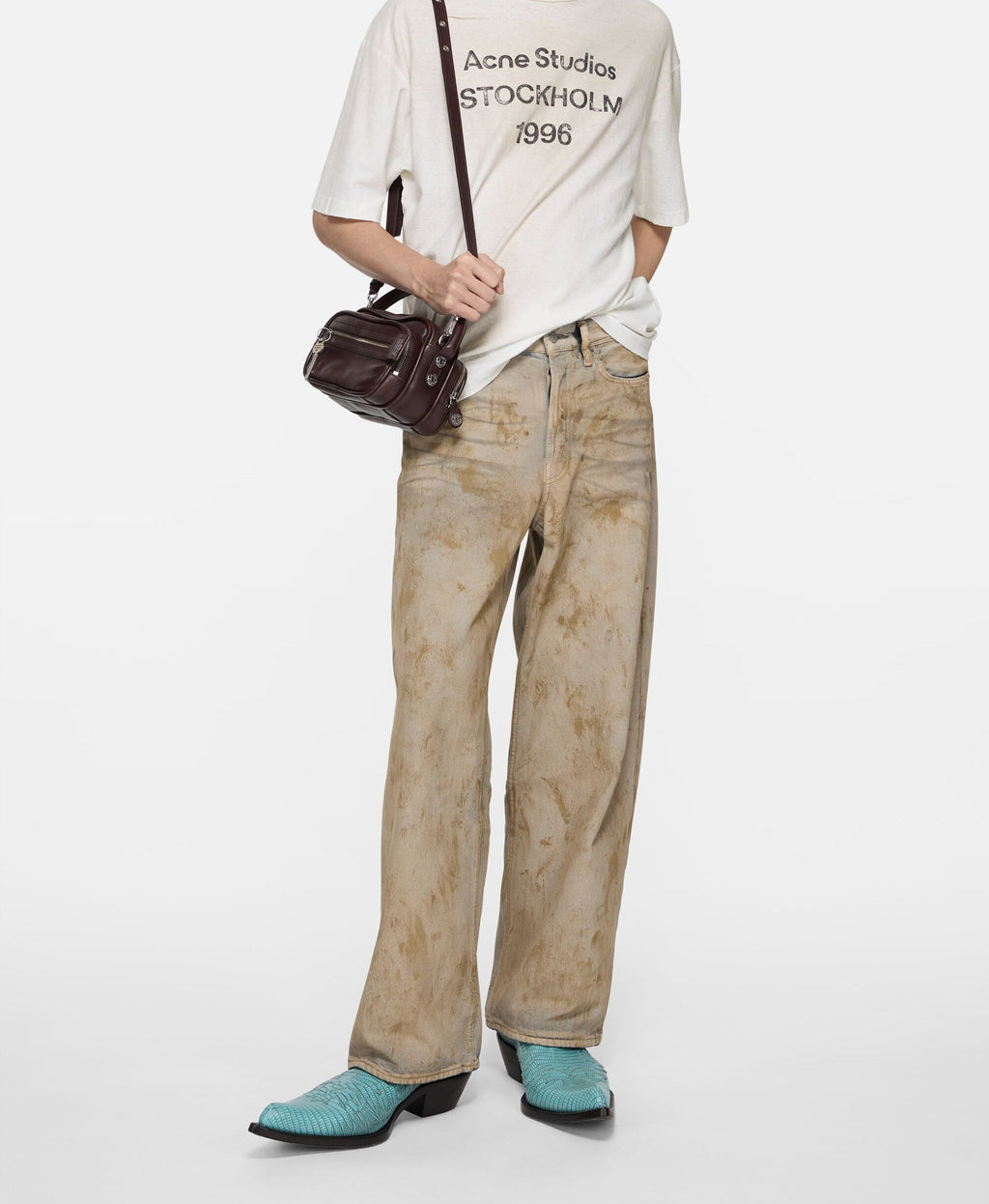 Acne Studios - Camiseta con logo pulverizado – Blanco