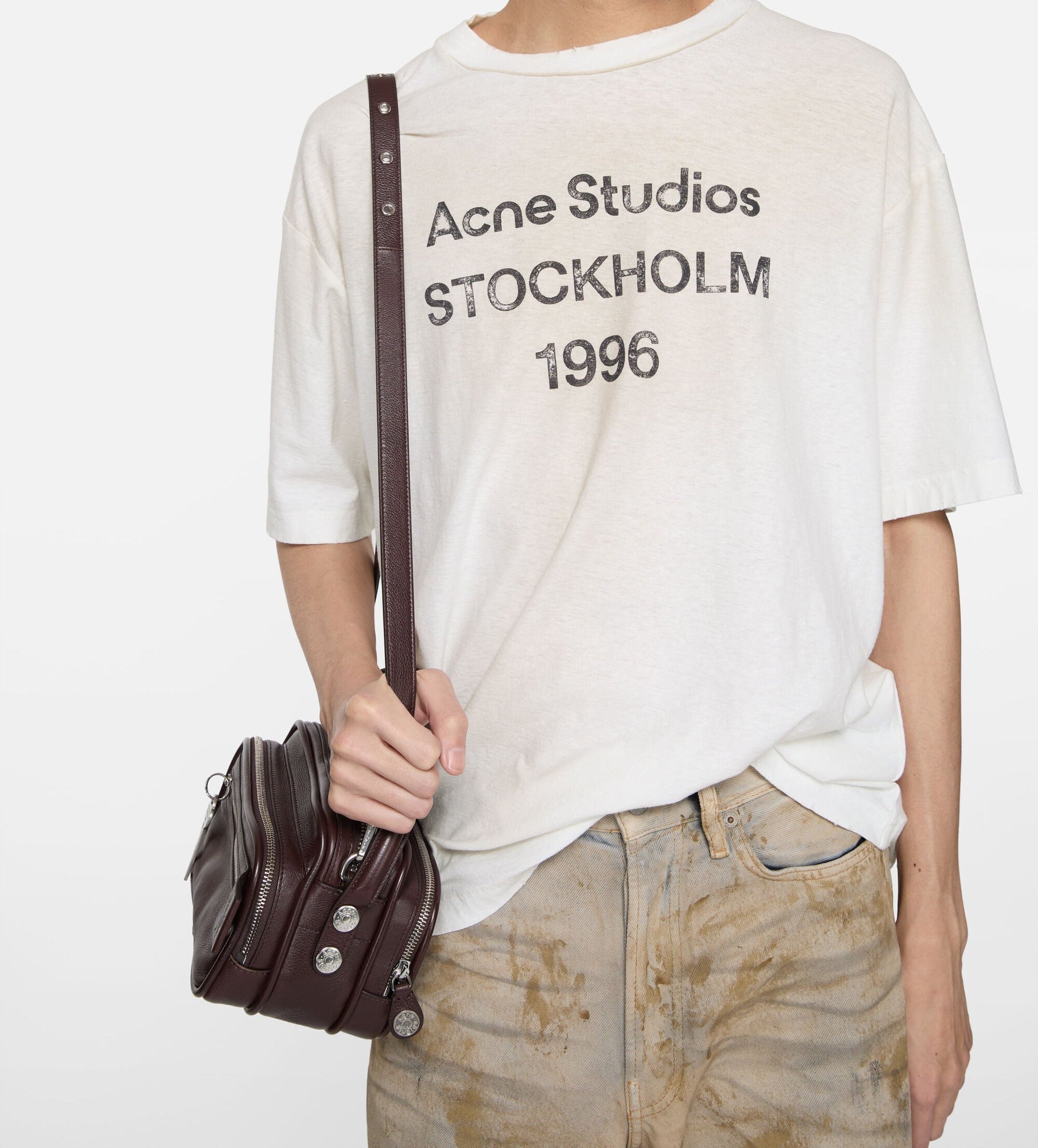 Acne Studios - Camiseta con logo pulverizado – Blanco