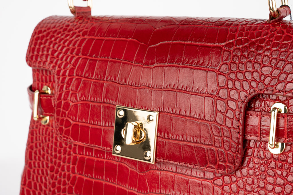 Handtasche Swan Croco - Bordeaux