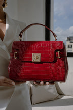 Handtasche Swan Croco - Bordeaux