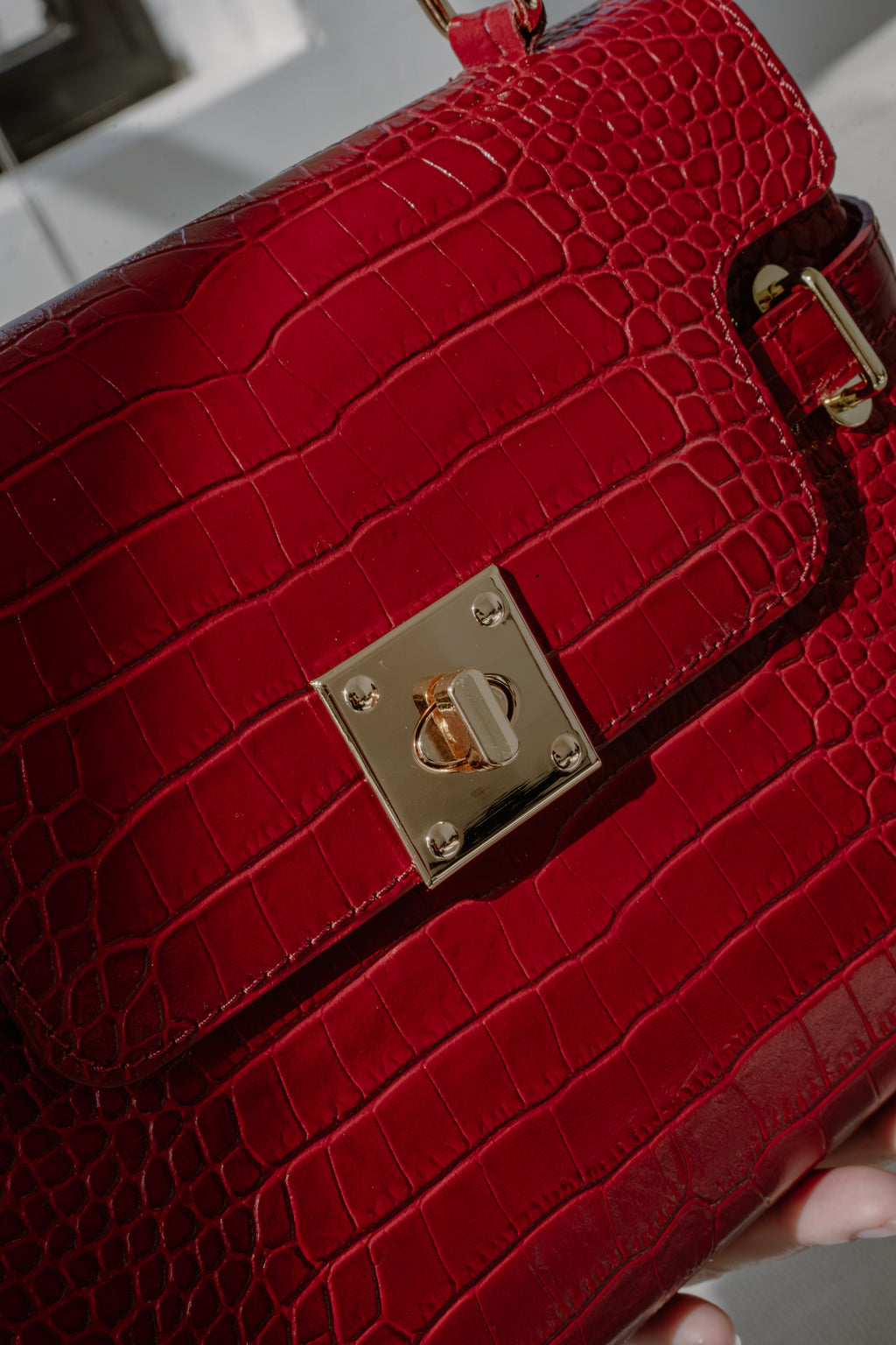 Handtasche Swan Croco - Bordeaux